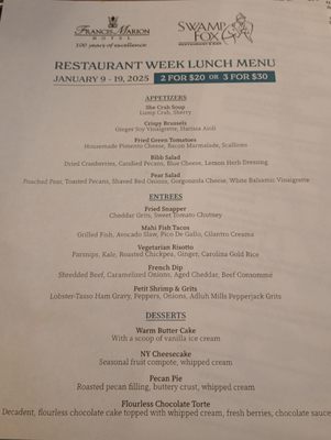Menu photo 8 The Swamp Fox Restaurant Charleston, SC Menu photo 8 The Swamp Fox Restaurant Charleston, SC