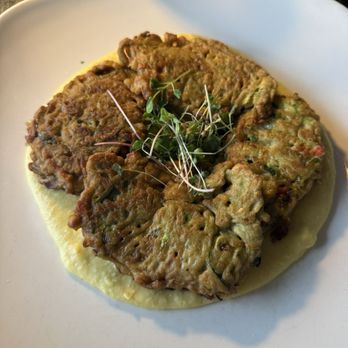 Cafe Routier, Bistro & Lounge - Zucchini fritter - disappointingly soggy, not crispy - New American Near Me - Westbrook, Connecticut Cafe Routier, Bistro & Lounge - Zucchini fritter - disappointingly soggy, not crispy - New American Near Me - Westbrook, Connecticut