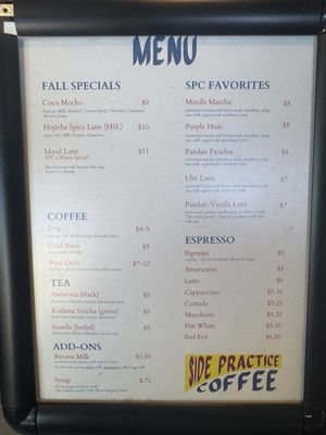 Menu photo 2 Side Practice Coffee North Chicago, IL