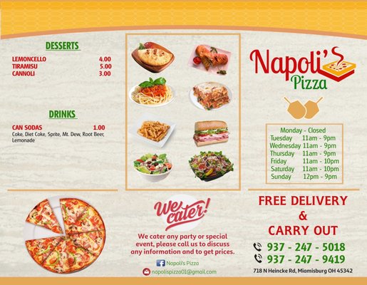 Menu photo 3 Napoli's Pizza Miamisburg, OH Menu photo 3 Napoli's Pizza Miamisburg, OH