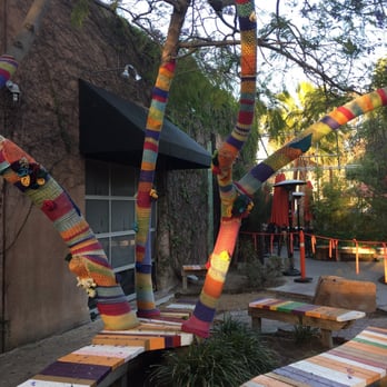 Seabirds Kitchen - Courtyard tree w/knitted sleeves - Vegan Near Me - Costa Mesa, California Seabirds Kitchen - Courtyard tree w/knitted sleeves - Vegan Near Me - Costa Mesa, California