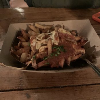 Parts&Labor - They called this "poutine" but it was just French fries with melted cheese and marinara sauce on top. - Vegan Near Me - Durham, North Carolina