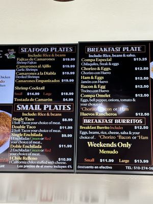 Menu photo 7 Tacos El Compa Castro Valley, CA