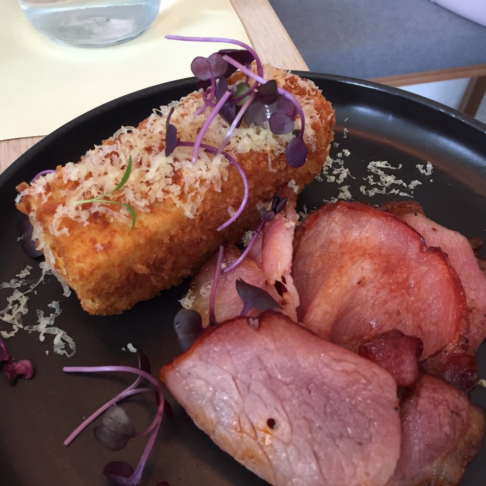 Kitty Burns - Mac & cheese croquettes and aged bacon. - Coffee & Tea Near Me - Abbotsford, VIC