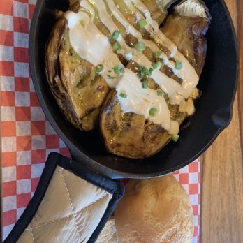 Cafe Landwer - Roasted Eggplant in Tahini (PB) - Cafes Near Me - Brighton, Massachusetts