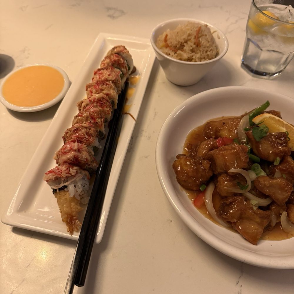 Sunset Roll Orange Chicken sunset sauce Sunset Roll Orange Chicken sunset sauce