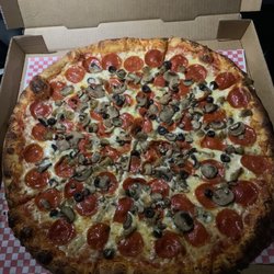 This Guy’s Pizza - Large pepperoni, Italian sausage, mushrooms & olives