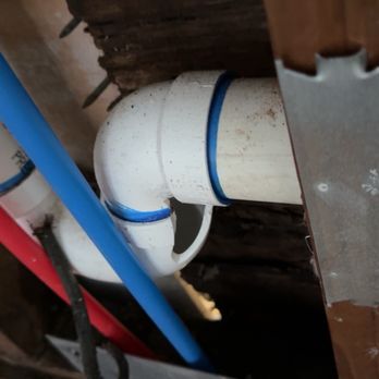 AME Plumbing Heating & Cooling - Backup through the cast iron pipe caused a burst in this new PVC pipe. - Plumbing Near Me - Manasquan, New Jersey AME Plumbing Heating & Cooling - Backup through the cast iron pipe caused a burst in this new PVC pipe. - Plumbing Near Me - Manasquan, New Jersey