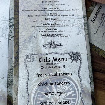 Down Under Restaurant - Menu (4/4), September 2023 (nice happy hour!) - Seafood Near Me - Fernandina Beach, Florida
