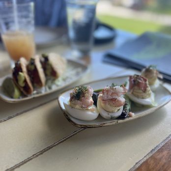 Monkeypod Kitchen - Lobster Deviled Eggs. Outstanding - New American Near Me - Lahaina, Hawaii Monkeypod Kitchen - Lobster Deviled Eggs. Outstanding - New American Near Me - Lahaina, Hawaii