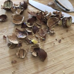 Peeling chestnuts, not for me. Peeling chestnuts, not for me.