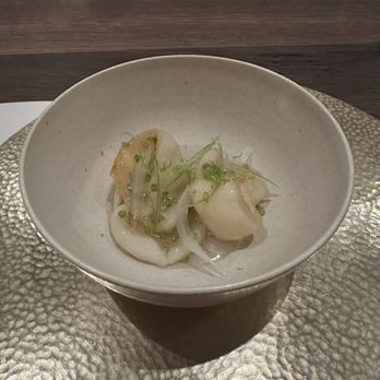 Benu - 2024 Benu anniversary dinner: Chilled Marinated Abalone with Minari - Asian Fusion Near Me - San Francisco, California