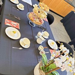 Central Market Cooking School - Tea set up.