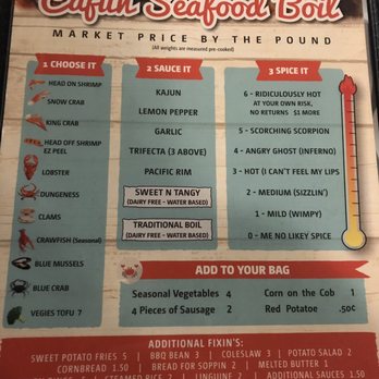 Angry Crab Shack - 1/18/19 menu - Seafood Near Me - Mesa, Arizona
