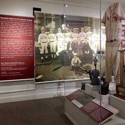 Local baseball history from the St. Charles Amateur Sports exhibit on display through March 2022.