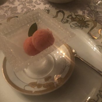 McNinch House Restaurant - Peach sorbet with mint to cleanse the pallet. - French Near Me - Charlotte, North Carolina