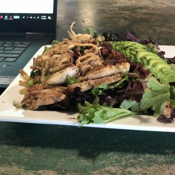 The Coin Jam - Amazing salad with onion crips, grilled chicken, bacon and avocado. - American Near Me - Salem, Oregon