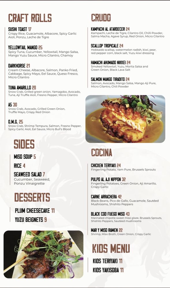 Food from Dark Horse Japanese Nikkei