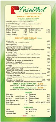 Menu photo 5 Fusabowl Cincinnati, OH