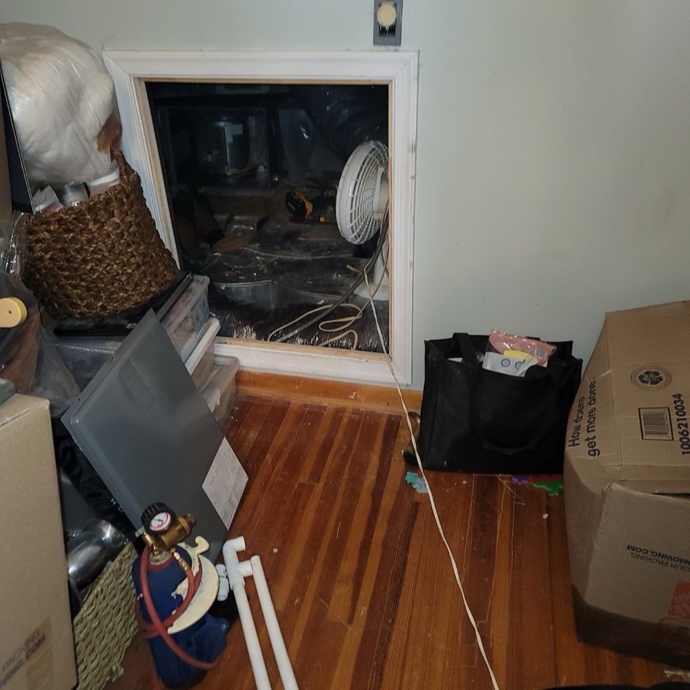 Air Pyramid Service - the entrance to the attic crawl space and work area - Heating & Air Conditioning/HVAC Near Me - Upper Marlboro, Maryland Air Pyramid Service - the entrance to the attic crawl space and work area - Heating & Air Conditioning/HVAC Near Me - Upper Marlboro, Maryland