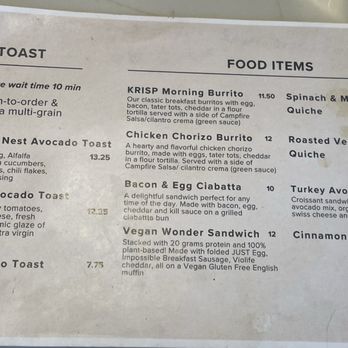 KRISP Fresh Living - Food menu - Coffee & Tea Near Me - Irvine, California KRISP Fresh Living - Food menu - Coffee & Tea Near Me - Irvine, California