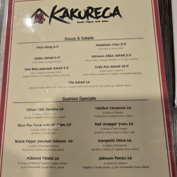 Kakurega - Menu March 2025 - Sushi Bars Near Me - Costa Mesa, California