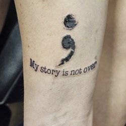 Daddy Jacks Tattoos - Semicolon with positive saying