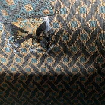 SureStay Hotel By Best Western Terrell - Poorly patched hole on arm of sofa bed - Hotels Near Me - Terrell, Texas