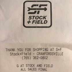 Stock & Field - "ALL SALES FINAL"