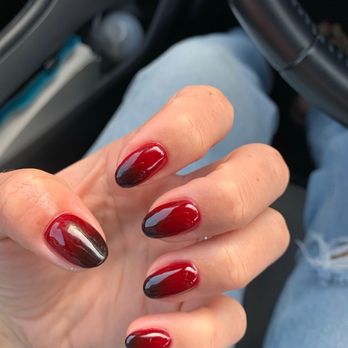 Nails Done - Vampy red ombré - Nail Salons Near Me - Encinitas, California Nails Done - Vampy red ombré - Nail Salons Near Me - Encinitas, California