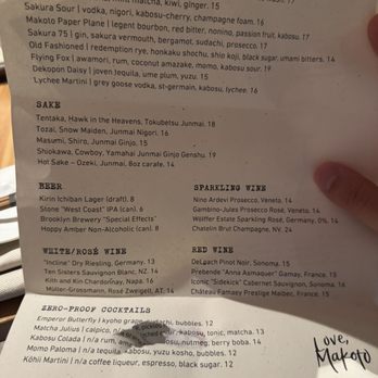 Love Makoto - Dear Sushi Drinks - Japanese Near Me - Washington, DC, District of Columbia