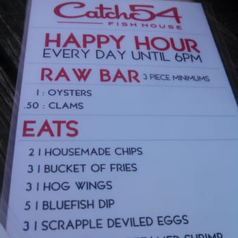 Catch 54 - Hh menu...  til 6pm every day - Seafood Near Me - Selbyville, Delaware
