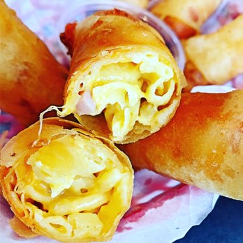 Fu Manchung - S3. Macarollees. Yes, homemade Mac n cheese crispy eggrolls served with a side of BBQ sauce. - Vietnamese Near Me - Spring, Texas Fu Manchung - S3. Macarollees. Yes, homemade Mac n cheese crispy eggrolls served with a side of BBQ sauce. - Vietnamese Near Me - Spring, Texas