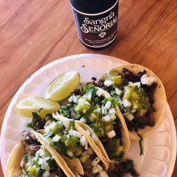 Lilly's Tacos - Carne asada and lengua tacos paired with a sangría - Mexican Near Me - Goleta, California Lilly's Tacos - Carne asada and lengua tacos paired with a sangría - Mexican Near Me - Goleta, California
