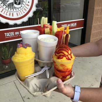 La Pina Fruteria - Mangonadas, dressed and plain, plus fruit cups and corn to go - Desserts Near Me - San Antonio, Texas La Pina Fruteria - Mangonadas, dressed and plain, plus fruit cups and corn to go - Desserts Near Me - San Antonio, Texas
