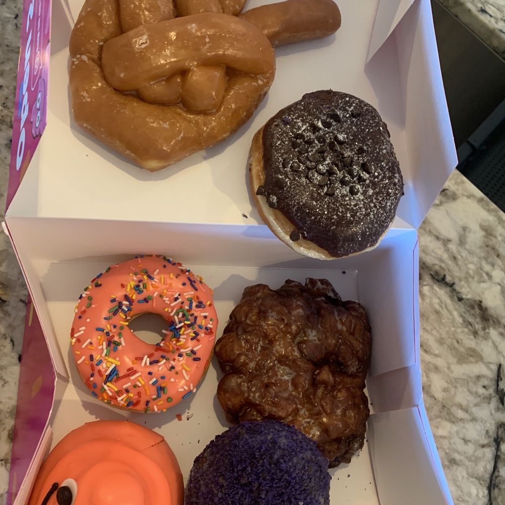 Pinkbox Doughnuts - Peace Sign, Holy Cannoli, Pink Sprinkle, Pinky, Ube , Apple Fritter! - Donuts Near Me - Laughlin, Nevada