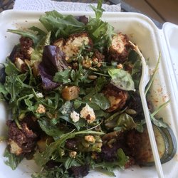 Yacht Club - Chicken salad. Had feta cheese, mixed greens, cucumbers, nuts, and beets!