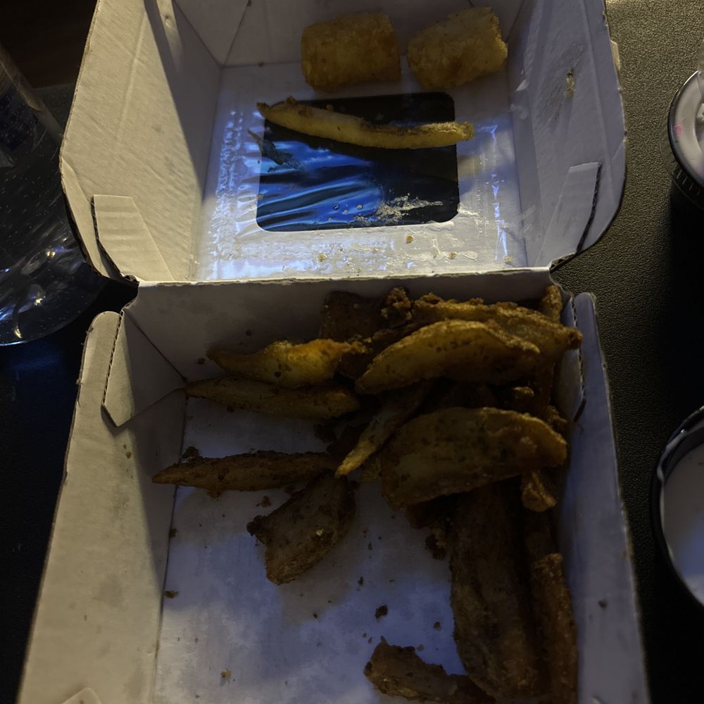 Fry and tater tots in the wedges