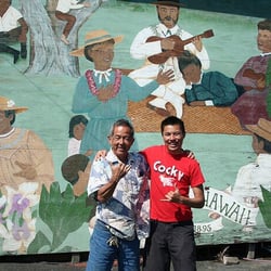 Wong Yuen Store - Proprietor Roy Kamitaki is always ready to talk story.