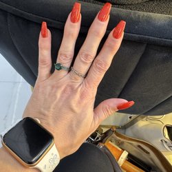 Bella's Nails & Spa - Red glitter polish
