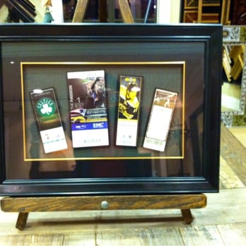 Gregory Frame Shoppe - Celtics, Patriots, Bruins and Red Sox tickets framed by Gregory Frame Shop in Pleasanton for our son's Christmas present. - Framing Near Me - Pleasanton, California