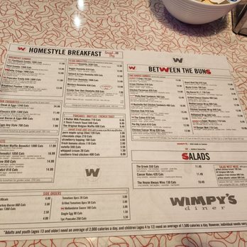 Wimpy's Diner - a menu with a bowl of noodles - Diners Near Me - Thornhill, Ontario Wimpy's Diner - a menu with a bowl of noodles - Diners Near Me - Thornhill, Ontario
