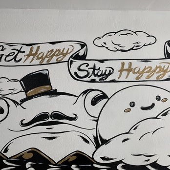 Drink Happy Thoughts - Cool mural - Juice Bars & Smoothies Near Me - Chicago, Illinois