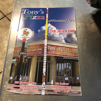 Tony's Pizza On Nostrand - Menu - Pizza Near Me - Brooklyn, New York