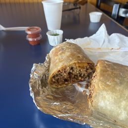 Chorizo burrito, extra chorizo, cheese, thin layer of beans Chorizo burrito, extra chorizo, cheese, thin layer of beans