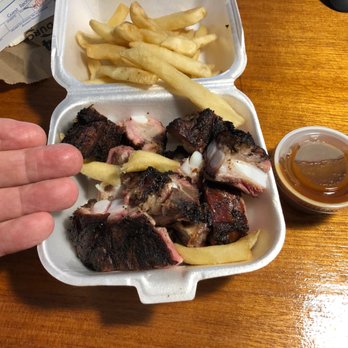 Wood N’ Hog Barbecue - This is the Urbana location's Jerk Tips, July, 2019. Sauce on the side. Very small portions of tips and sauce. - Barbeque Near Me - Urbana, Illinois Wood N’ Hog Barbecue - This is the Urbana location's Jerk Tips, July, 2019. Sauce on the side. Very small portions of tips and sauce. - Barbeque Near Me - Urbana, Illinois