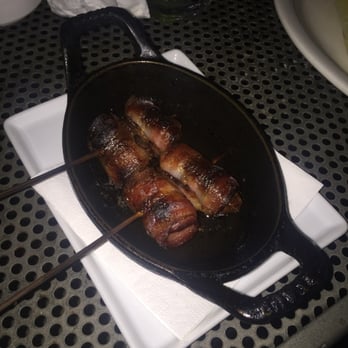 Mas Tapas - Applewood smoked bacon-wrapped dates (Managed to keep bacon crunchy!) - Tapas Bars Near Me - Charlottesville, Virginia Mas Tapas - Applewood smoked bacon-wrapped dates (Managed to keep bacon crunchy!) - Tapas Bars Near Me - Charlottesville, Virginia