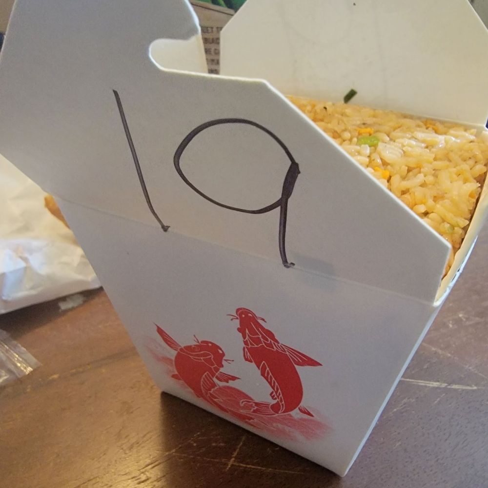 Golden Star Cafe - Shrimp fried rice in to go container - Chinese Near Me - San Antonio, Texas
