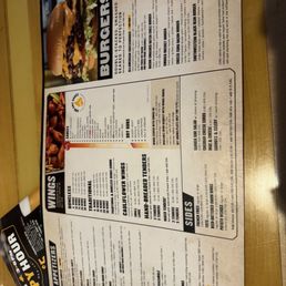 the menu for the restaurant