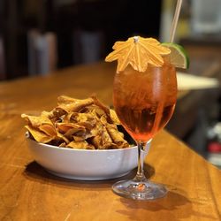 The Imperial Wine Bar & Beer Garden - Aperol  Spritz and sweet delicious crispy chips!! Oh my ....what super great way to start the evening!